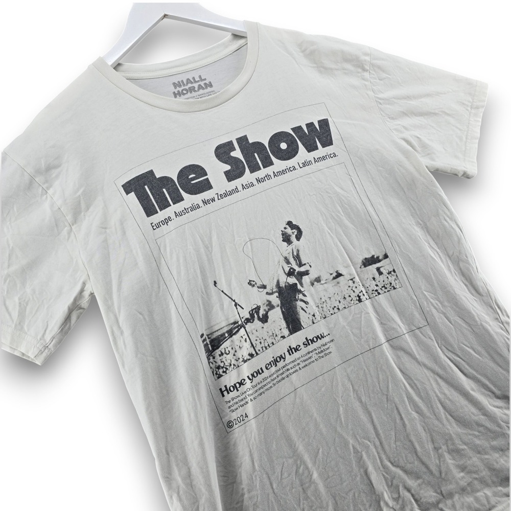 Niall Horan The Show Live On Tour 2024 T Shirt Mens Large Gray Cotton Graphic